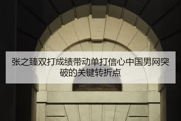 张之臻双打成绩带动单打信心中国男网突破的关键转折点